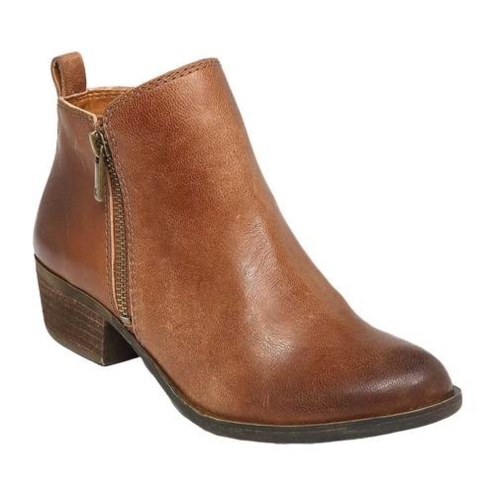 Lucky Brand Basel Women's Zip Boots Toffee : 9 D - Wide, Leather/Suede. USED.